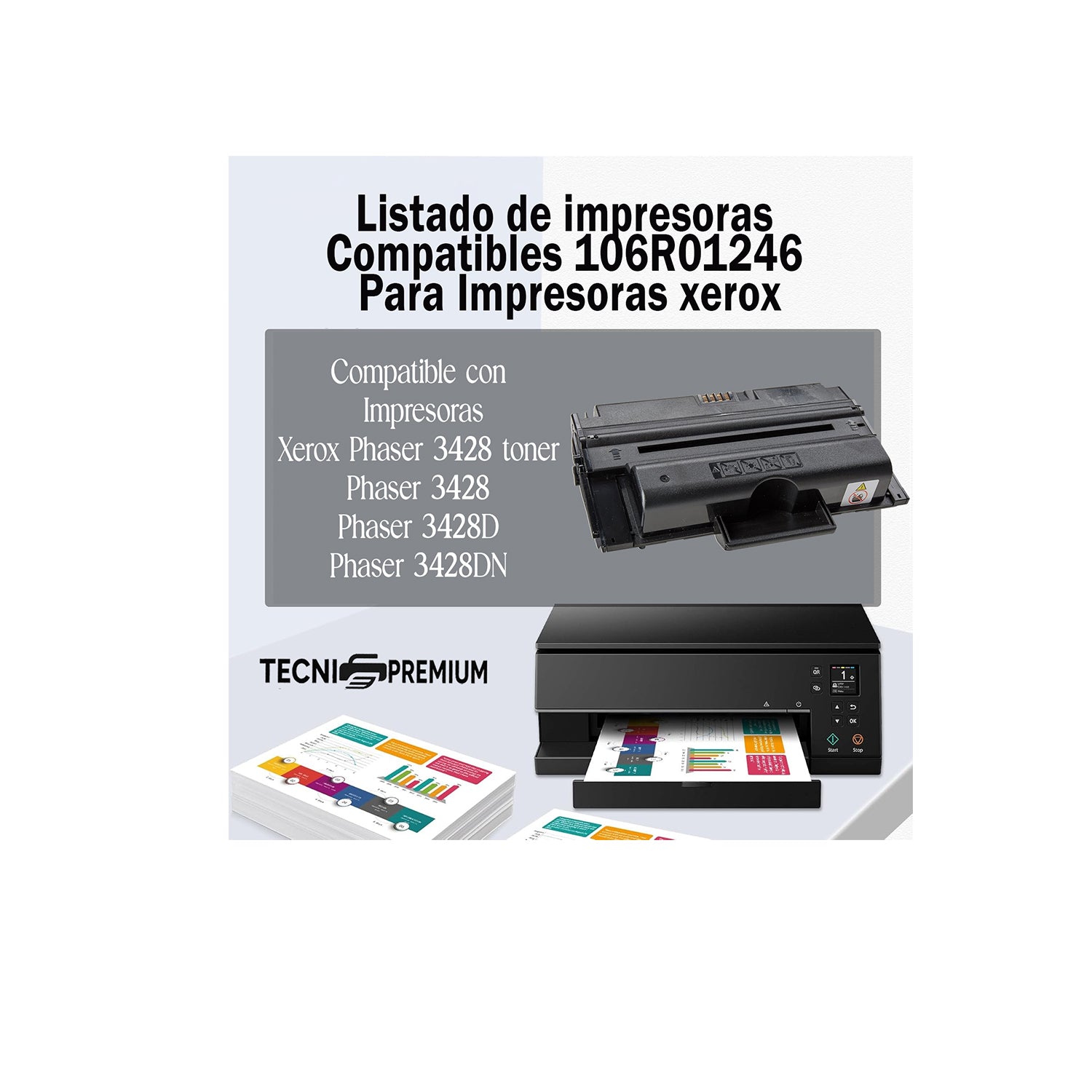 Toner Laser Negro 106r01246 Genérico Para Xerox Phaser 3428
