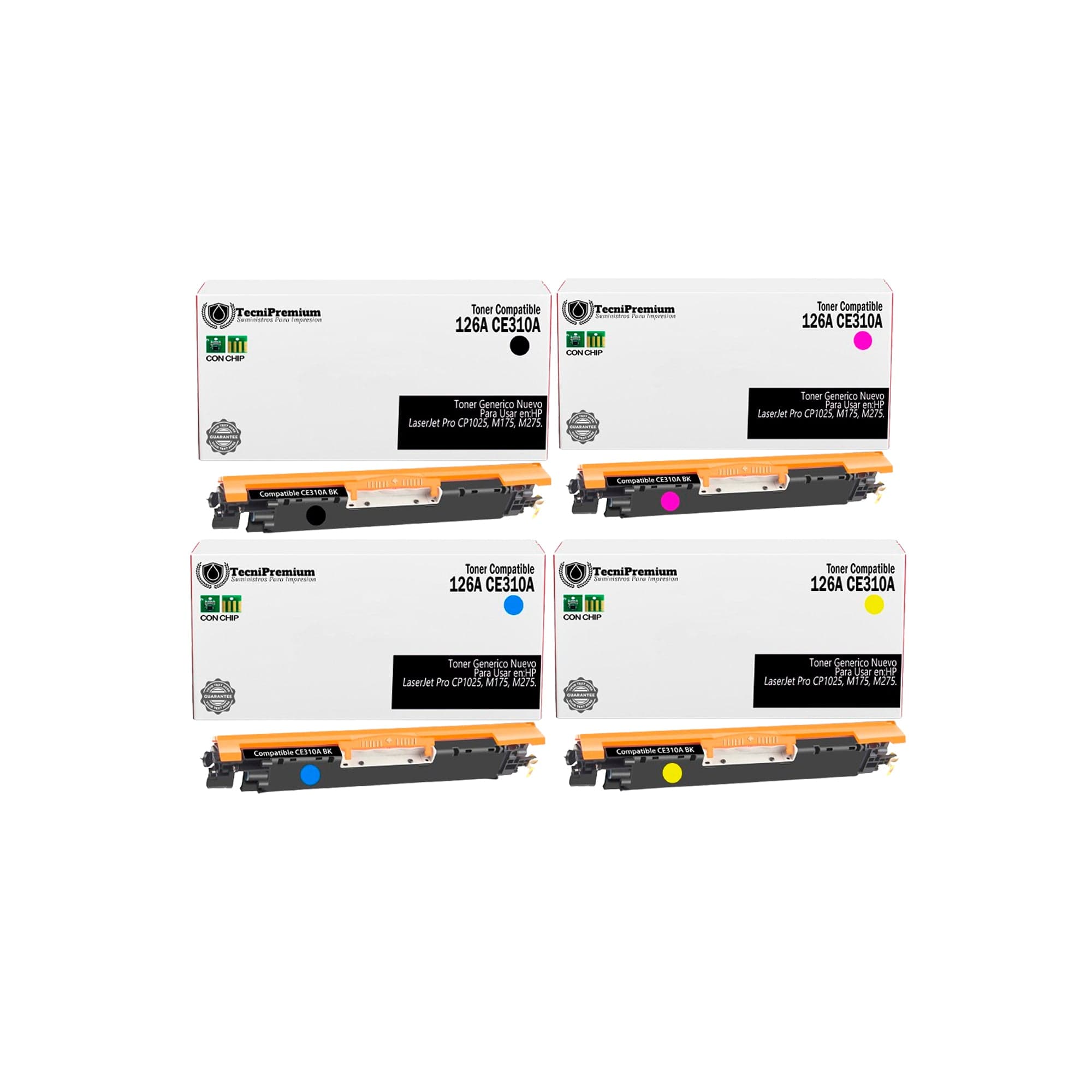 4 Tóner 126 Compatible Con Impre Laser Cp1025 Cp1025nw M175a