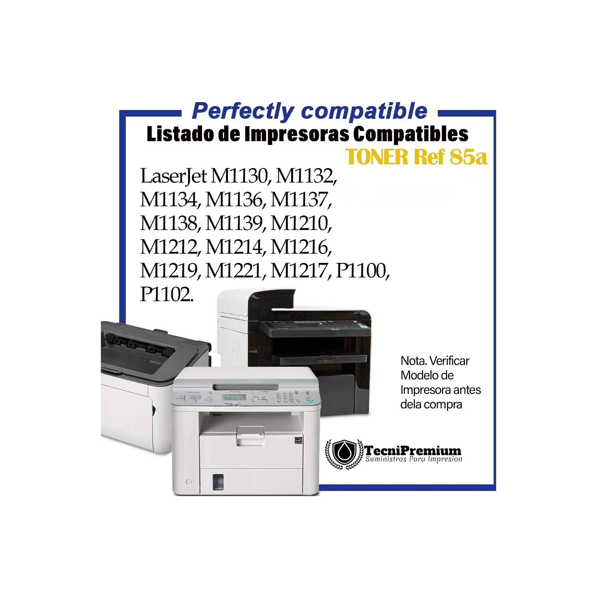 Tóner Genérico 85A (CE285A) compatible con HP LaserJet P1102, M1212 y M1132