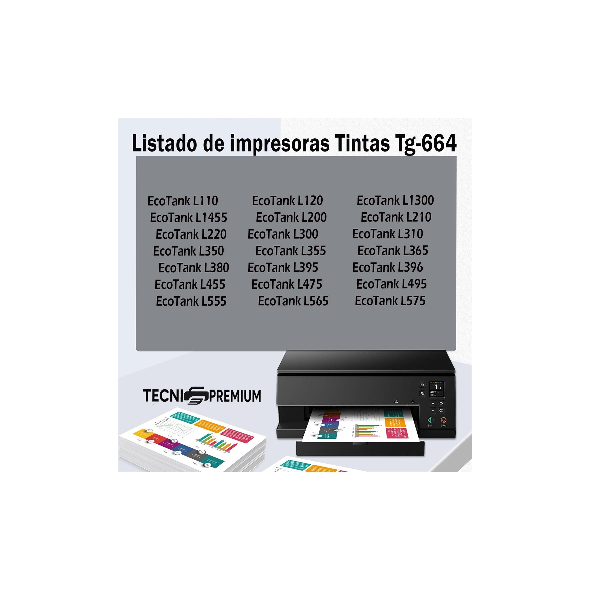 Kit 4 Tintas 664 Compatible Con Epson L110 L120 L220 L300 L310