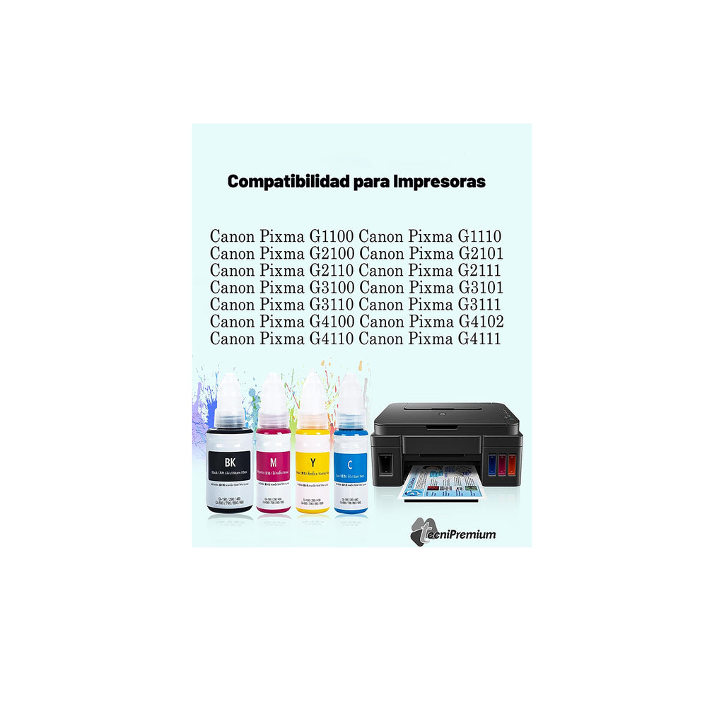 4 Tintas Gi-190 Compatible Con Canon G1100 G1110 G2100 G2110
