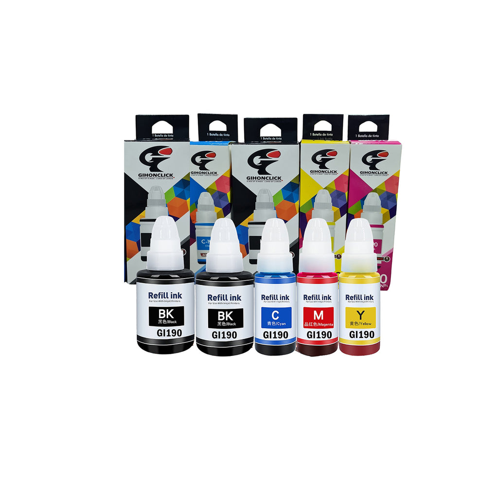 5 Tintas Compatibles Con Canon Gi190 G1100 G2100 G3100 G4100