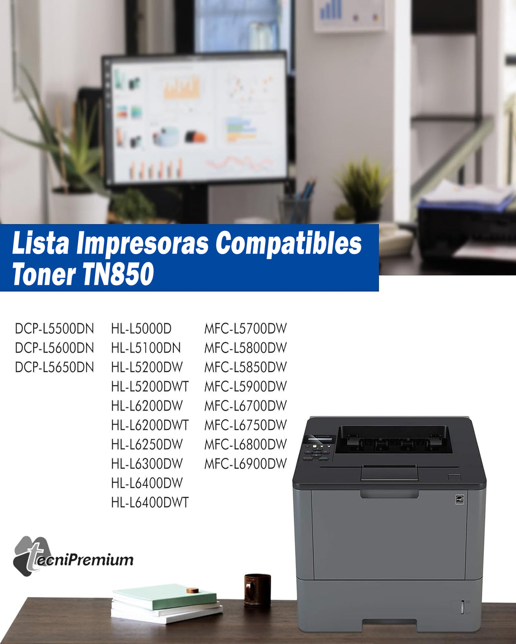 Toner Tn850 Compatible Para Impre L5900dw L6400dw L6900dw L6200dw