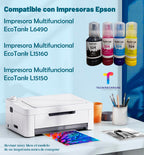 Combo 4 Tintas Compatible Para Eps L6490 L15150 L15160 Negro, Cian, Magenta Y Amarillo