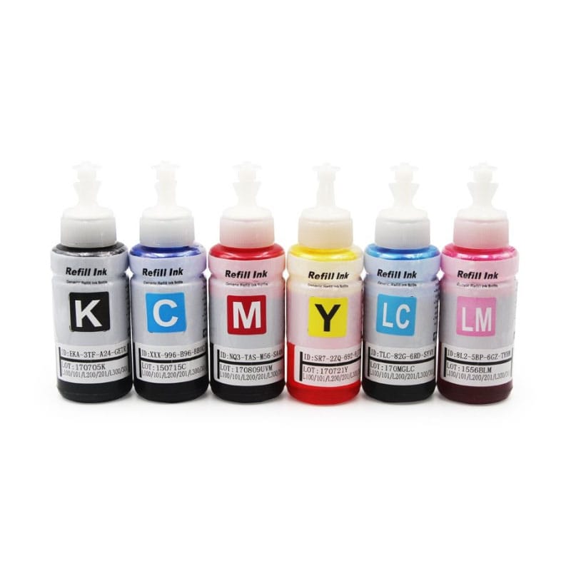 6 Botellas Tinta Genérica Para Imp Eps L800 L805 L810 L1800