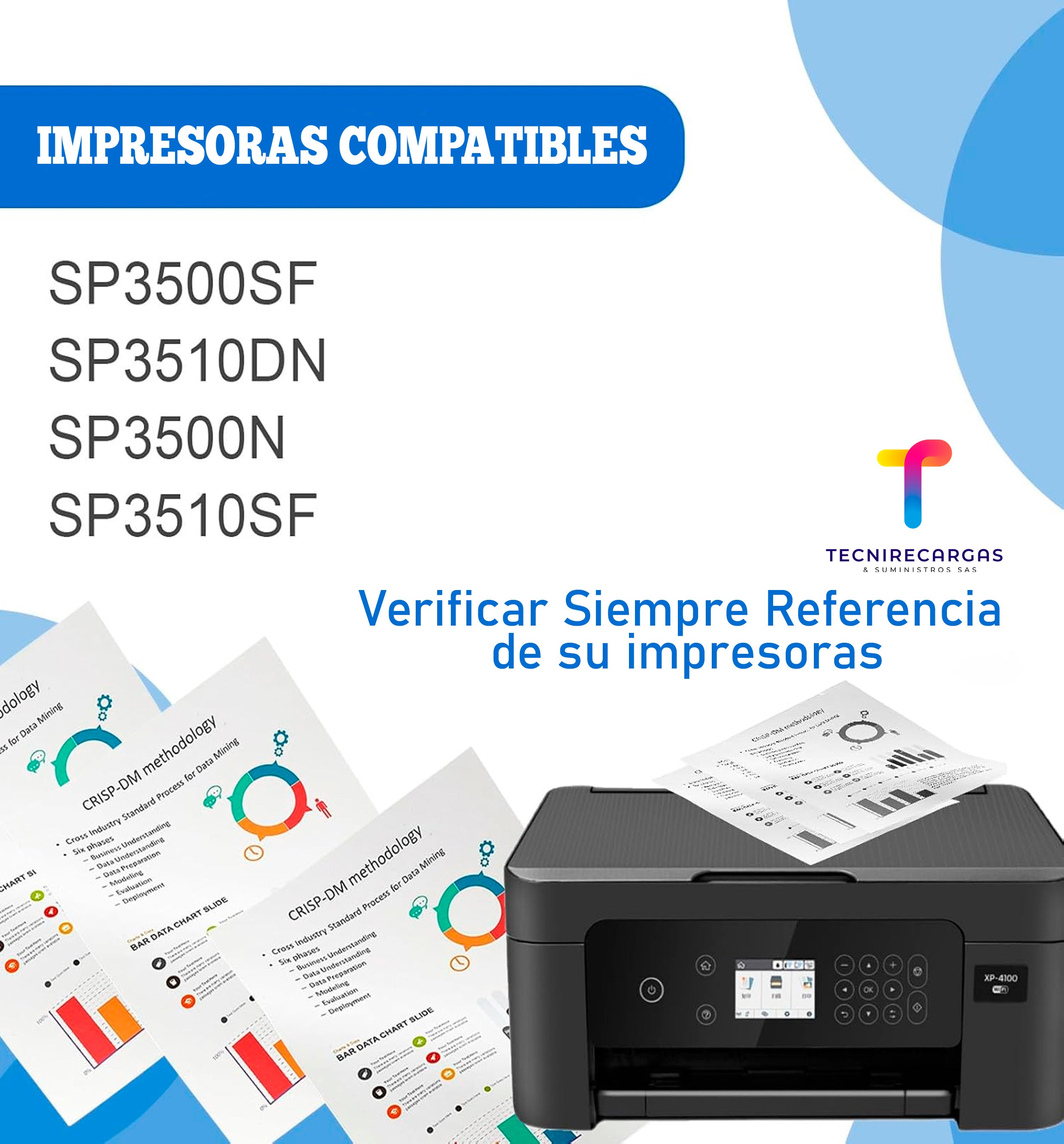 Toner Compatible Para Ricoh Impresora  Sp3400n Sp3400sf Sp3410dn Sp3410sf