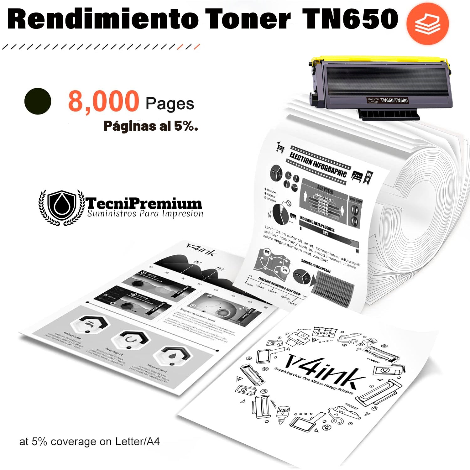 Toner Genérico Brother TN-650 Para Dcp-8065dn Mfc-8890dw Hl-5280dw