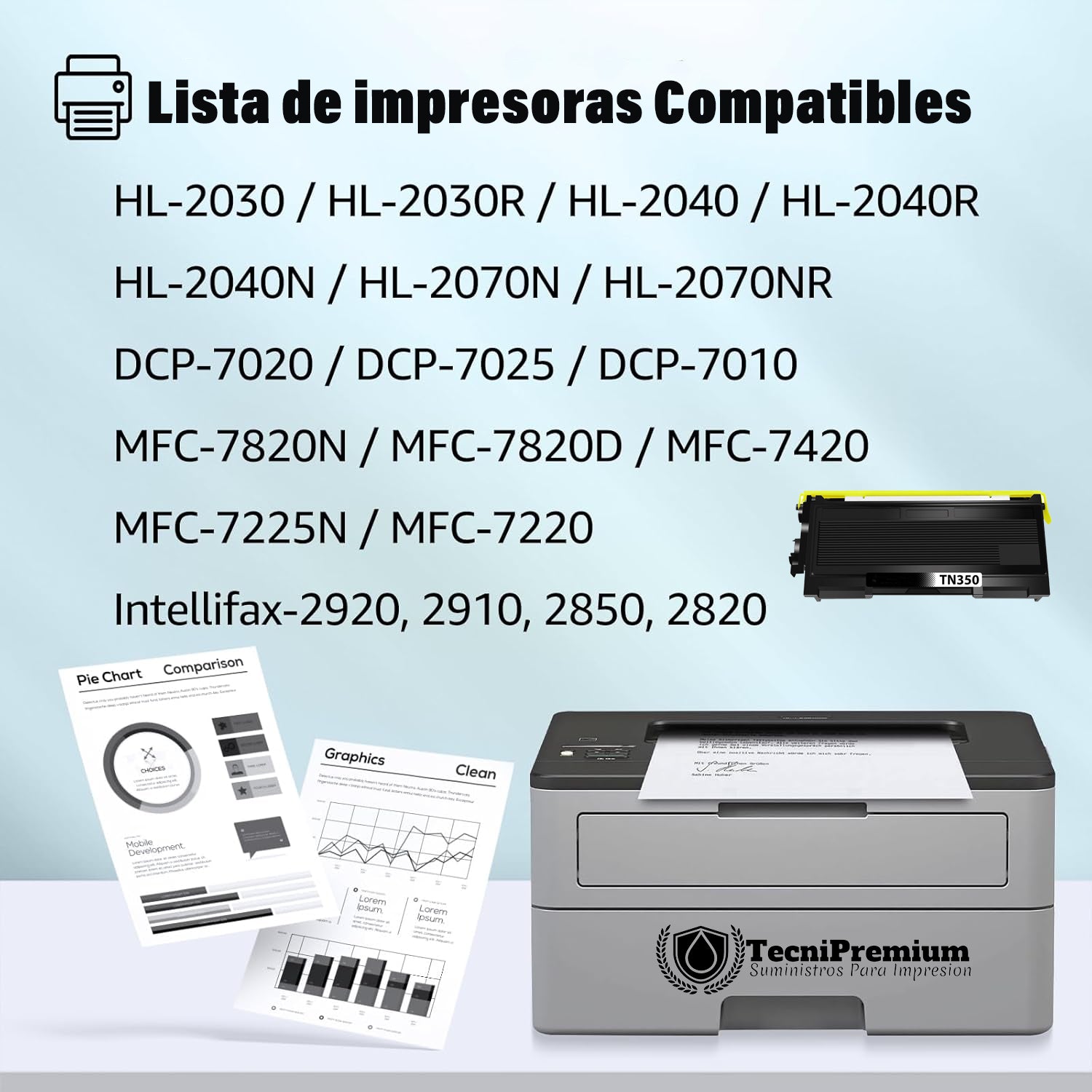Toner Genérico Brother TN-TN350  Hl-2040 Mfc-7225n Dcp-7020
